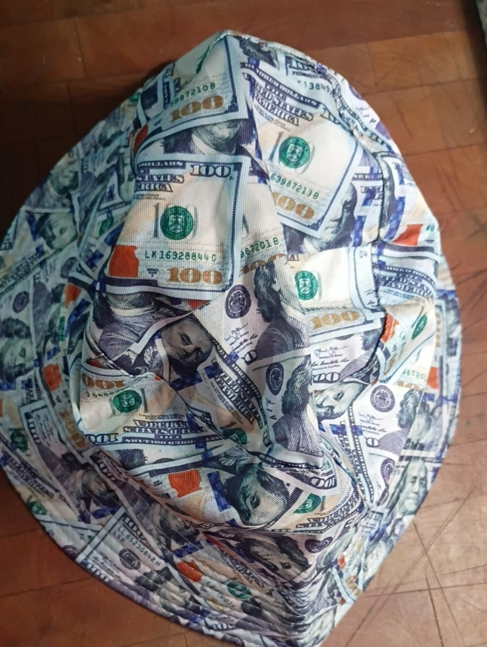 Reversible $100 Dollar Bill Money Bucket Hat NWOT Black Streetwear Festival